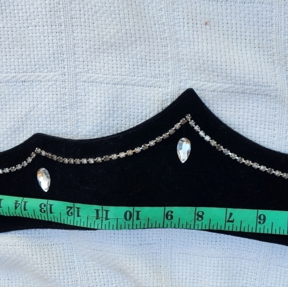 Vintage BlackVelvet Wide 80s bling belt‎ L - Picture 13 of 15